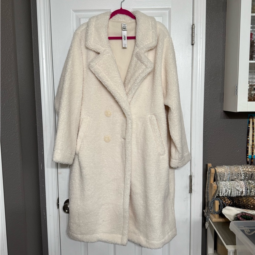 PINK Victoria's Secret Cream Teddy Jacket XL